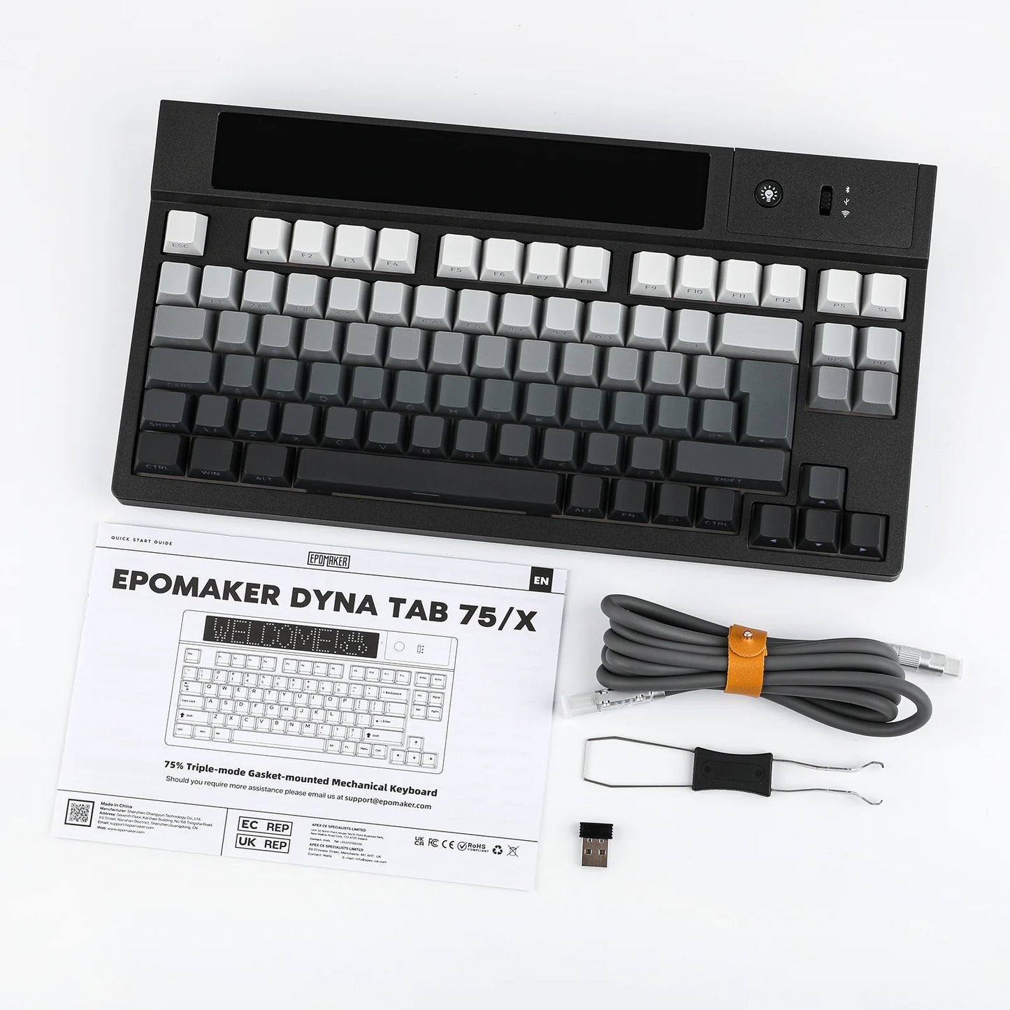 Epomaker Dynatab 75X - Teclado Inalámbrico con Pantalla LED