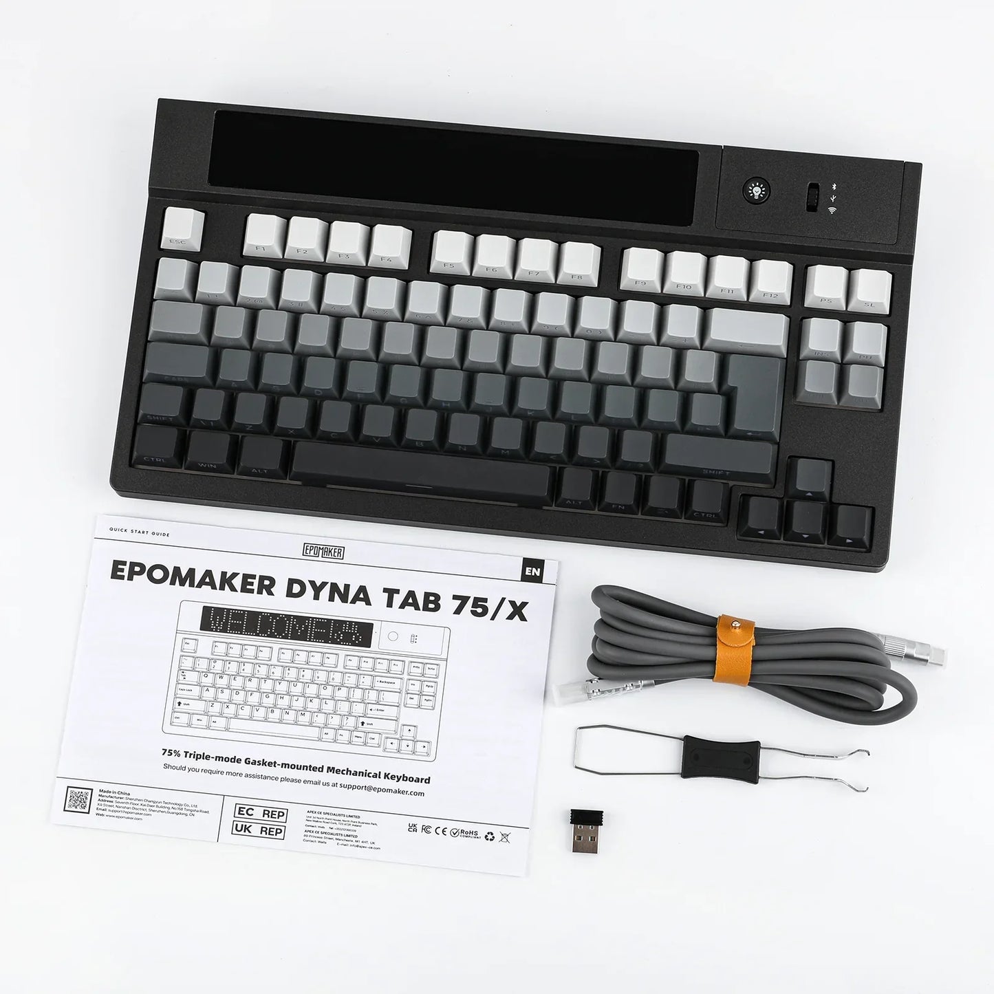 Epomaker Dynatab 75X - Teclado Inalámbrico con Pantalla LED