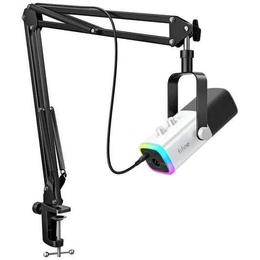 Fifine Ampligame AM8T - Micrófono USB/XLR + Brazo