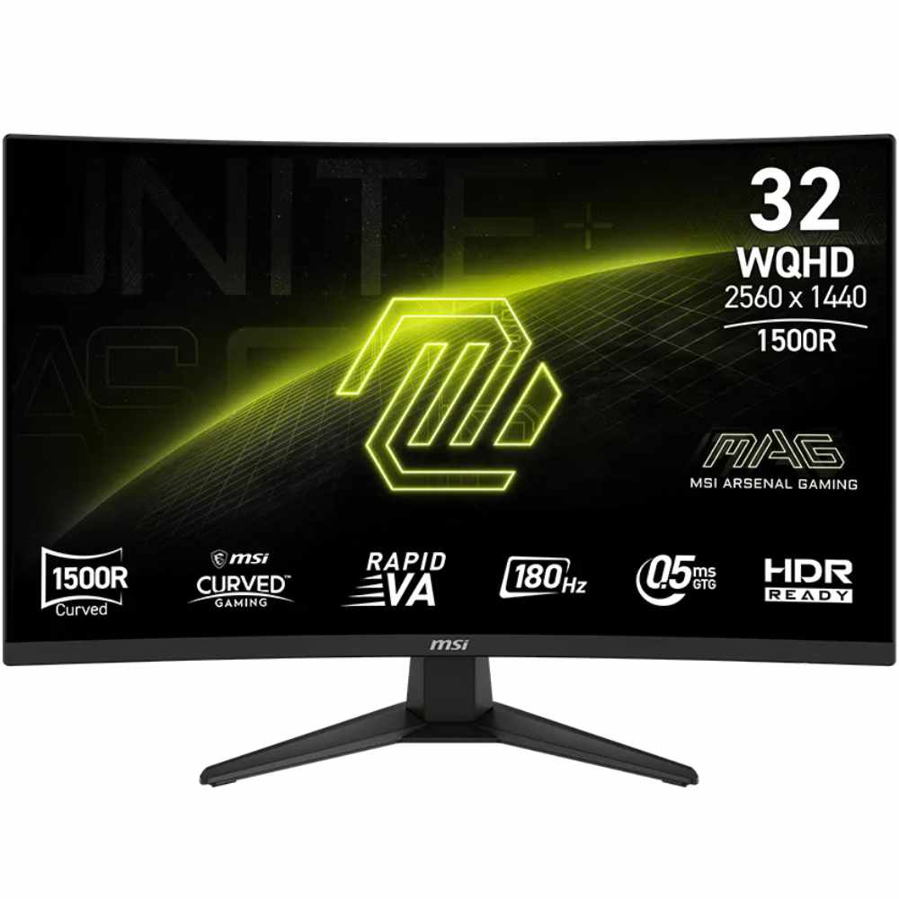 MSI MAG 321CQF E18 – 32″, 180Hz, 1440p, 0.5ms, VA, Adaptive-Sync
