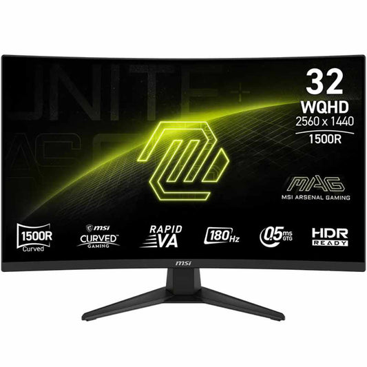 MSI MAG 321CQF E18 – 32″, 180Hz, 1440p, 0.5ms, VA, Adaptive-Sync